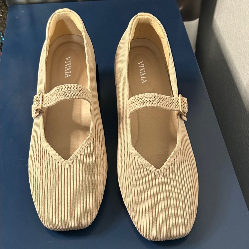Vivaia Women's Margot Mary Jane Lightweight Breathable Flats in Almond - US 8 - Picture 13 of 13